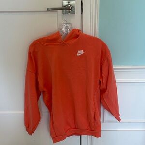 Nike Orange Crewneck Sweatshirt with White Swoosh
